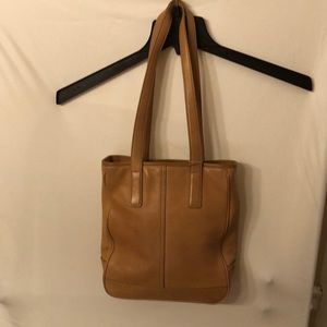 Coach tan saddle leather lunch tote